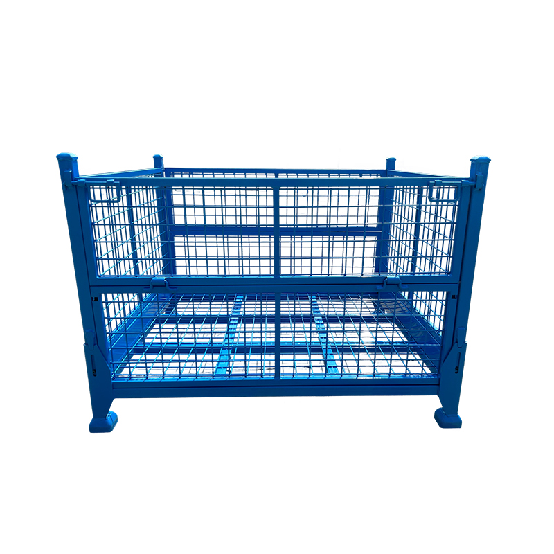 How can the folding and unfolding operation of a heavy-duty folding storage cage be made labor-saving and efficient?